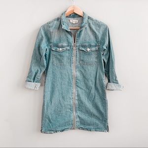 Madewell Denim Zip- Front Shirt Dress
